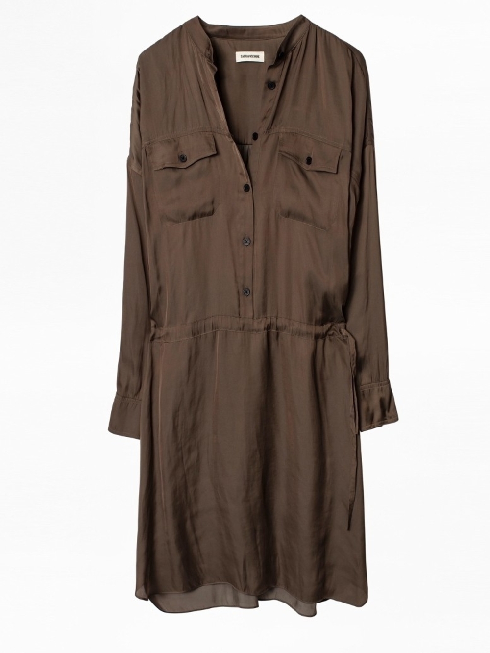 Zadig & Voltaire Romeo Satin Dress In Ebene $498, Sz M, NWT